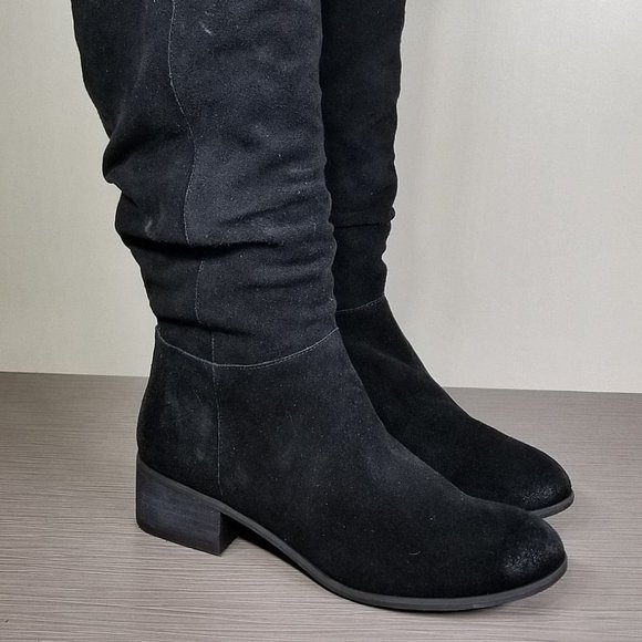 BP. 'Traffic' Knee High Slouch Boot, Black Suede, Womens Size 7.5 M - Picture 3 of 12